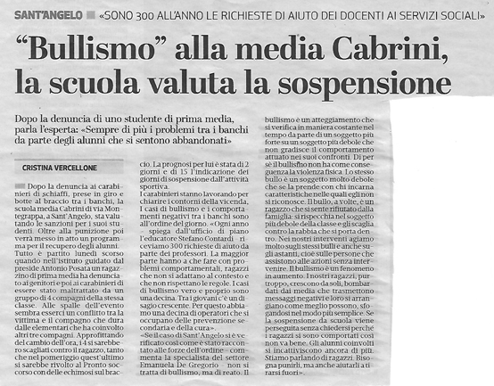 Articolo sul bullismo